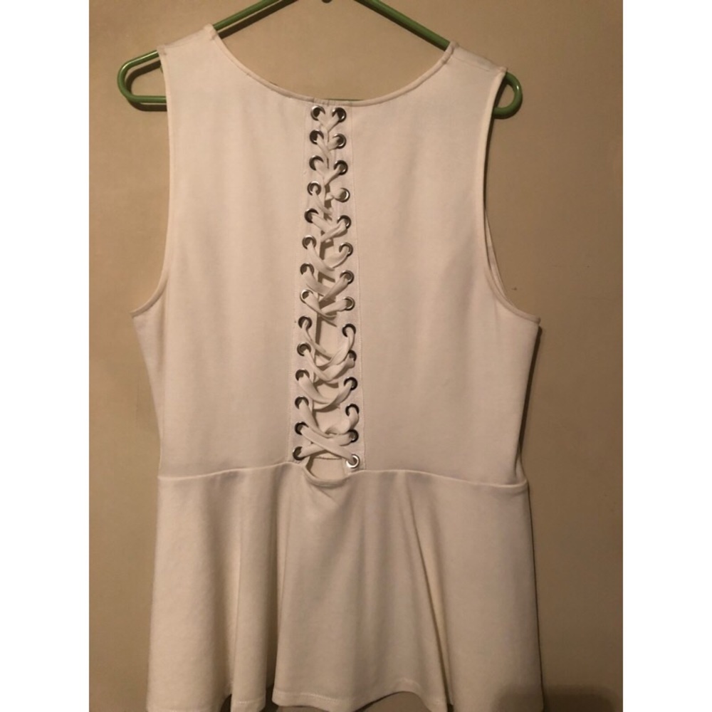 Forever 21 Peplum lace up top Size: 2x